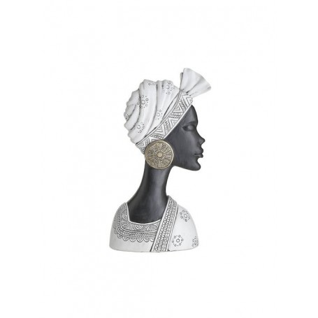 P RESIN FEMALE BUST WHITE/BLACK