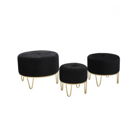 METAL/FABRIC STOOL BLACK/GOLDEN SMALL