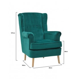 VELVET BERGERE ARMCHAIR DARK GREEN