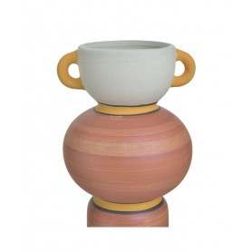 CERAMIC VASE MULTICOLOR D12X26