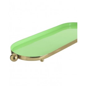 METAL DECO PLATE GREEN/GOLDEN 45X15X3