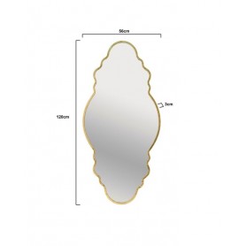 METAL WALL MIRROR GOLD 56X3X120