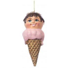 CHOC.HAPPY ICE CREAM ORN ASS/2 PNK 10CM