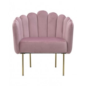 METAL/VELVET ARMCHAIR PINK 76X60X73/46