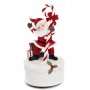 SANTA W/CANDY CANE MUS.BOX 20CM