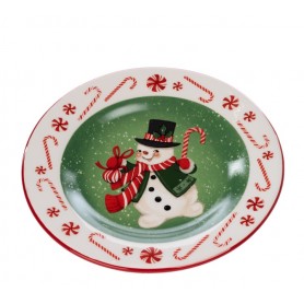 CER.XMAS CANDY PLATE ASS/4 20,5CM