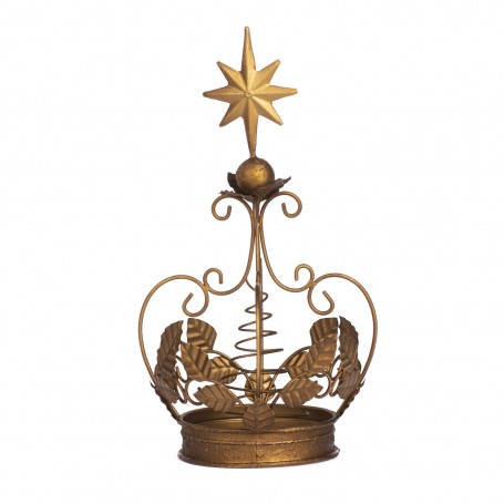 MET.CROWN W/STAR TREE TOPPER 27CM