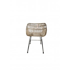 SEDIA CON BRACCIOLO RATTAN IRON NATURAL