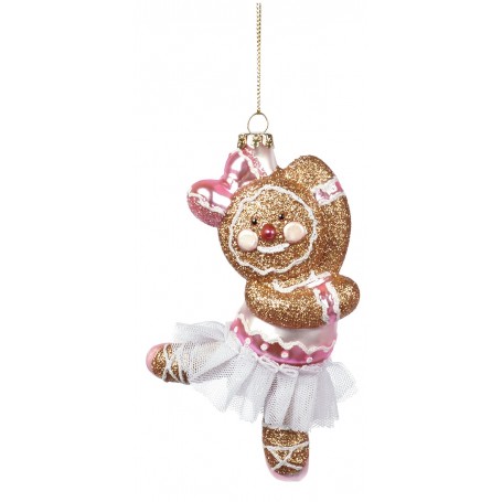 GLSS/TULLE GINGERBR.BALLERINA ORN ASS/2