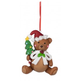 CLAY XMAS BEAR ORN ASS/3 9CM