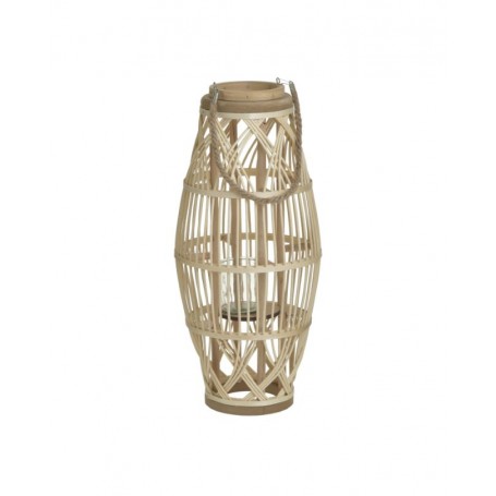 WOODEN LANTERN NATURAL 24X53H