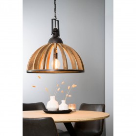 HANGING LAMP O60X60CM DJEM WOOD TOP ZINC