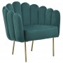 METAL/VELVET ARMCHAIR DARK GREEN