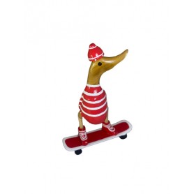 ANATRA SULLO SKATEBOARD IN LEGNO H25CM