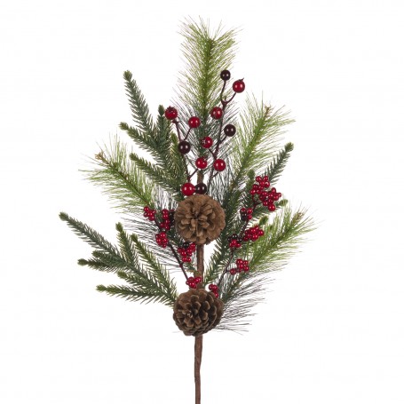 BERRY/PINE/PINEC.STEM GRN/RD/BRWN 63,5CM