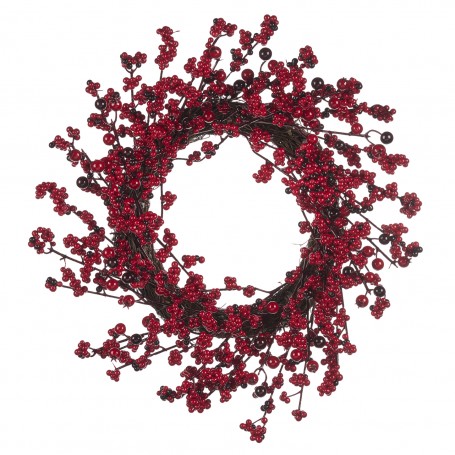 BERRY WREATH RD/BURG 51CM