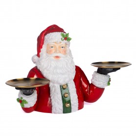 SANTA BUST HOLD 2.TRAYS TT RD/WH 76,5CM