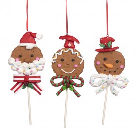 CLAY XMAS GINGERBREAD LOLLIPOP