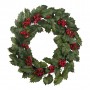 HOLLY LEAF/BERRY WREATH GRN/RD 61CM